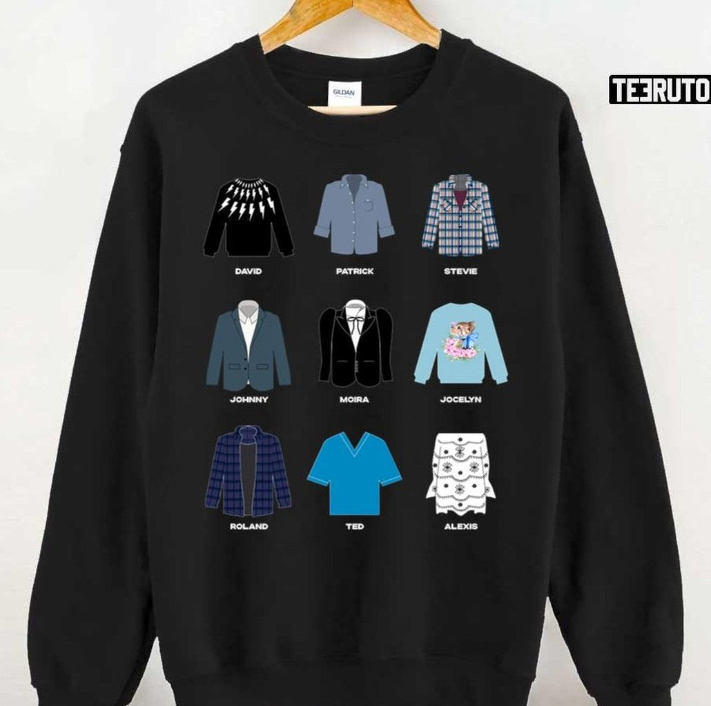 Schitt's Creek Iconic Costumes David Rose Patrick Brewer Stevie Budd Johnny Rose Moira Unisex Sweatshirt