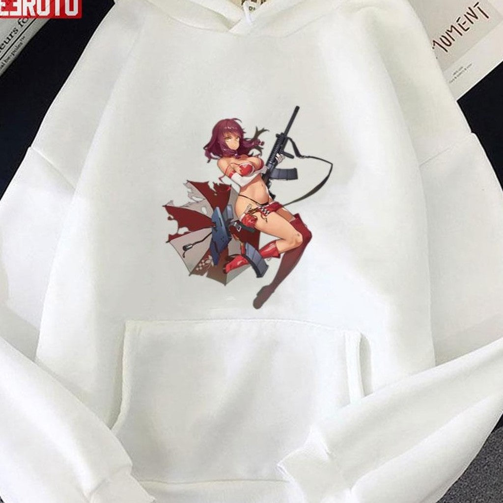 Saiga 12 Girl's Frontline Sexy Crimson Cruise Damaged Kancolle Unisex Hoodie