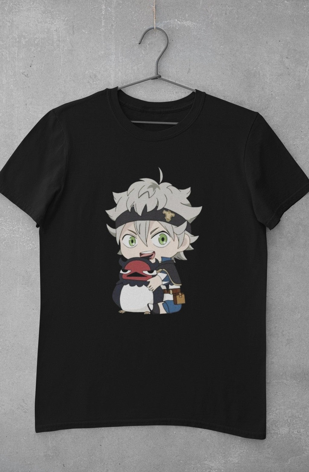 Anime Black Clover Asta And Nero Bird Black Bulls Squad Chibi Unisex T-Shirt