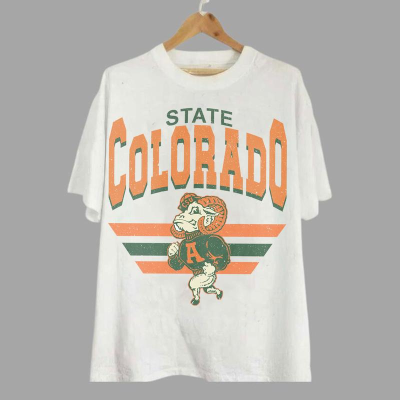 Colorado State Rams Vintage NCAA Sweatshirt, University Football Shirt, Classic Gift for Fans, Men, Women, Unisex Cotton T-Shirt, Vintage Style
