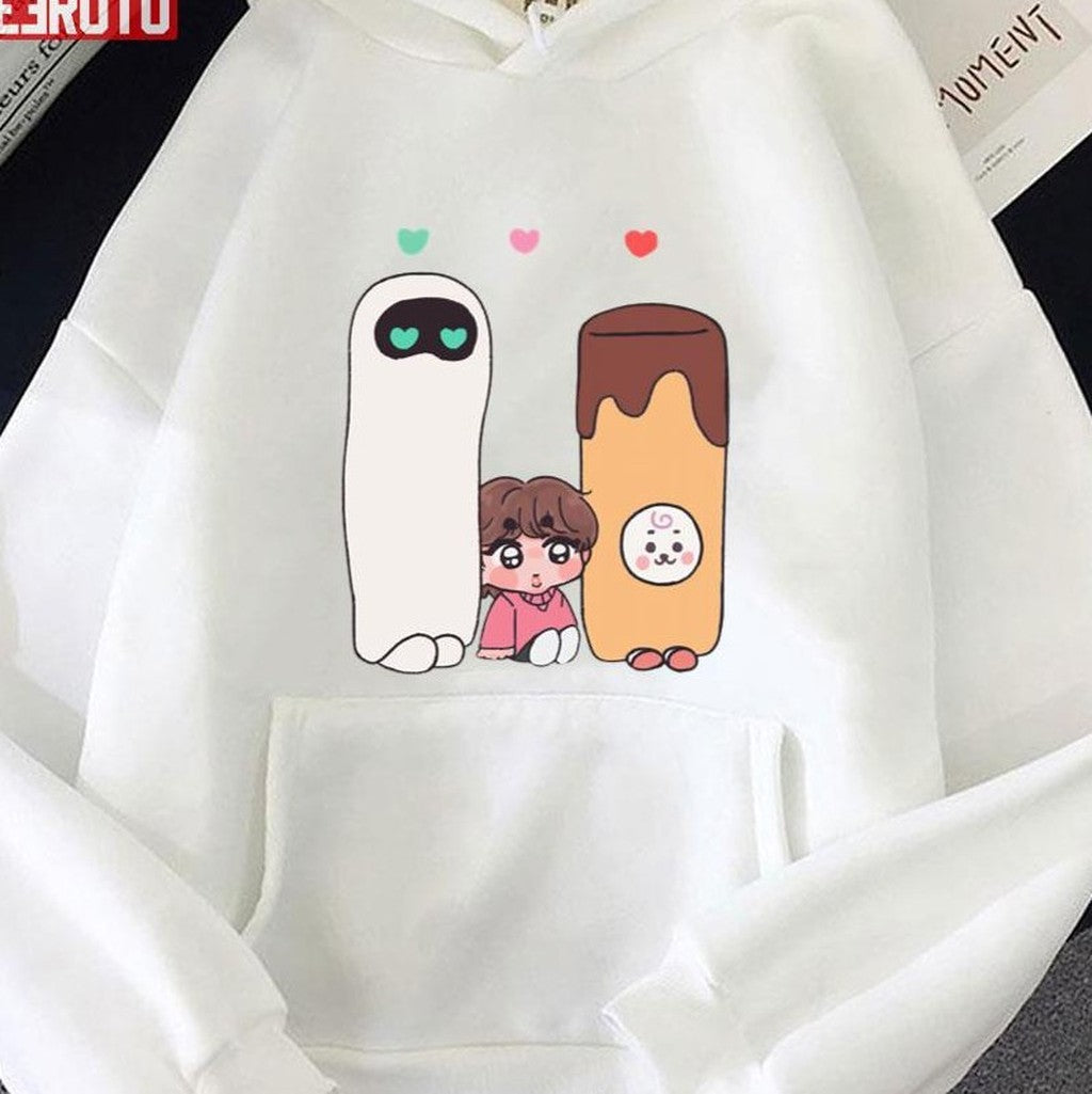 Rj, Wooteo With Bts Jin The Astronaut Chibi ArtUnisex Hoodie