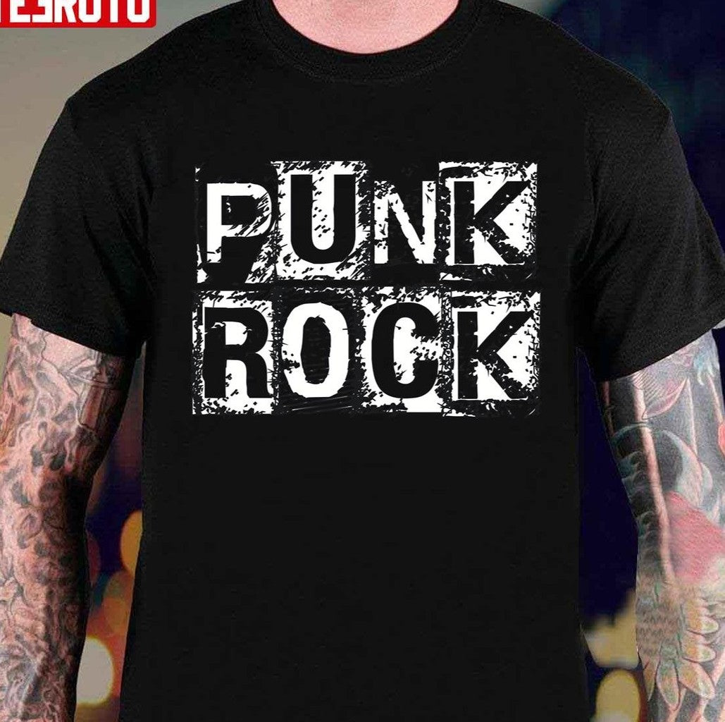 Punk Rock White Grunge Block Unisex Sweatshirt