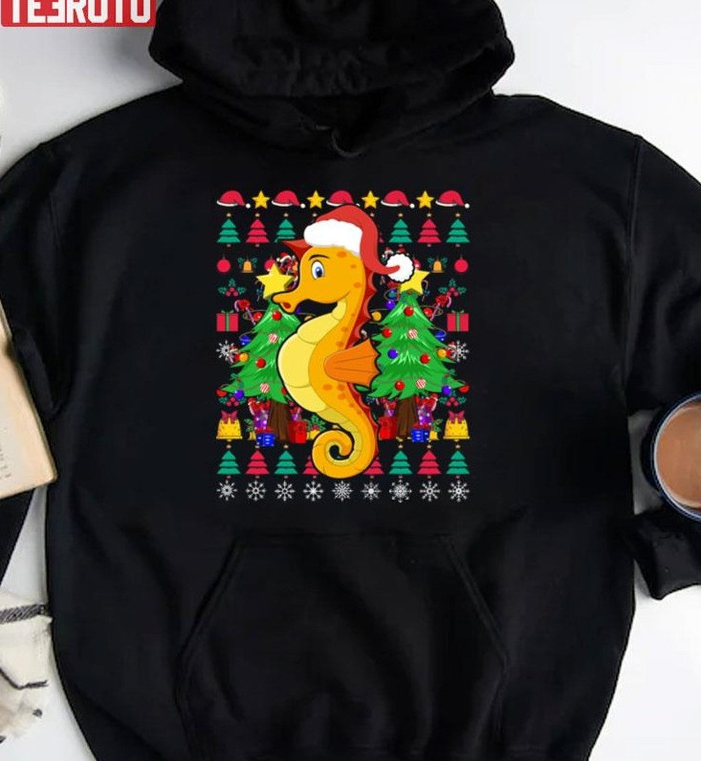 Santa Seahorse Christmas Unisex Sweatshirt
