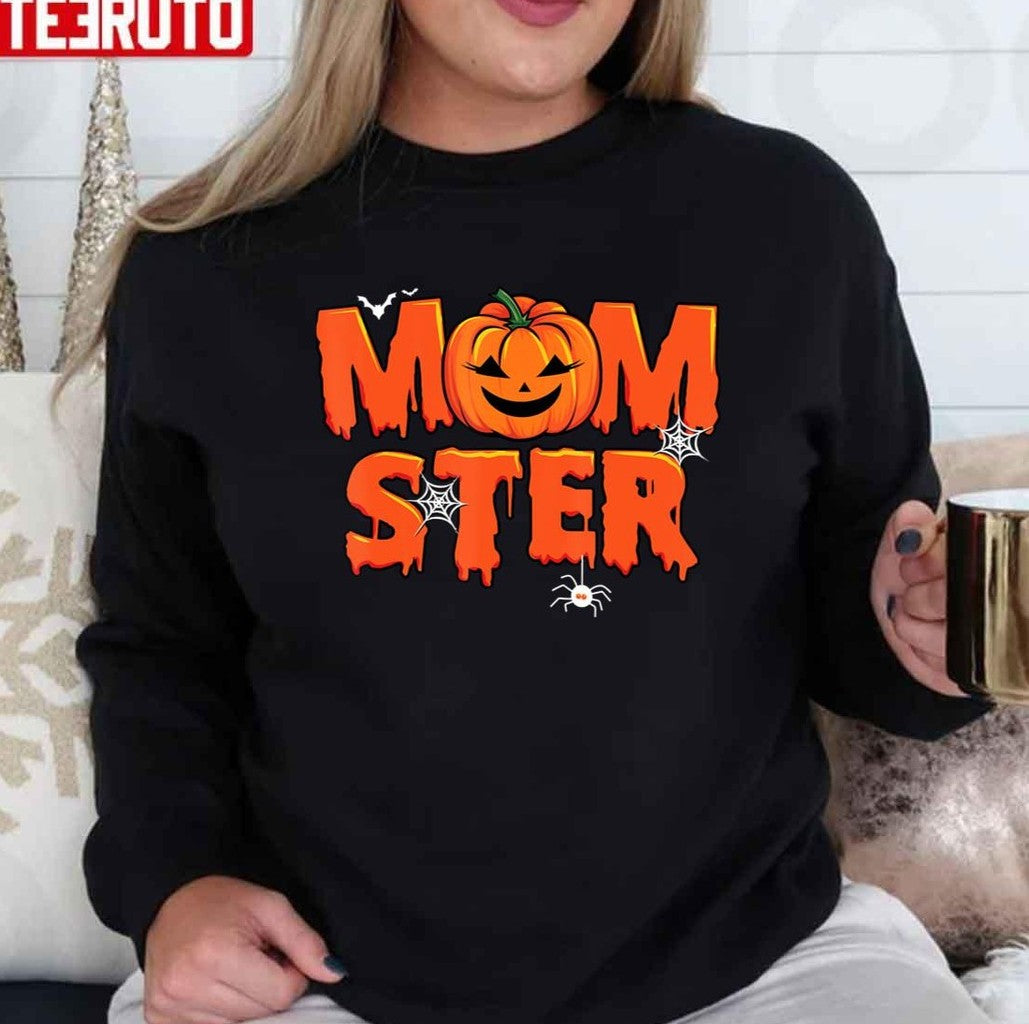 Momster Halloween Mom Pumpkin Costume Family Matching Unisex Sweatshirt