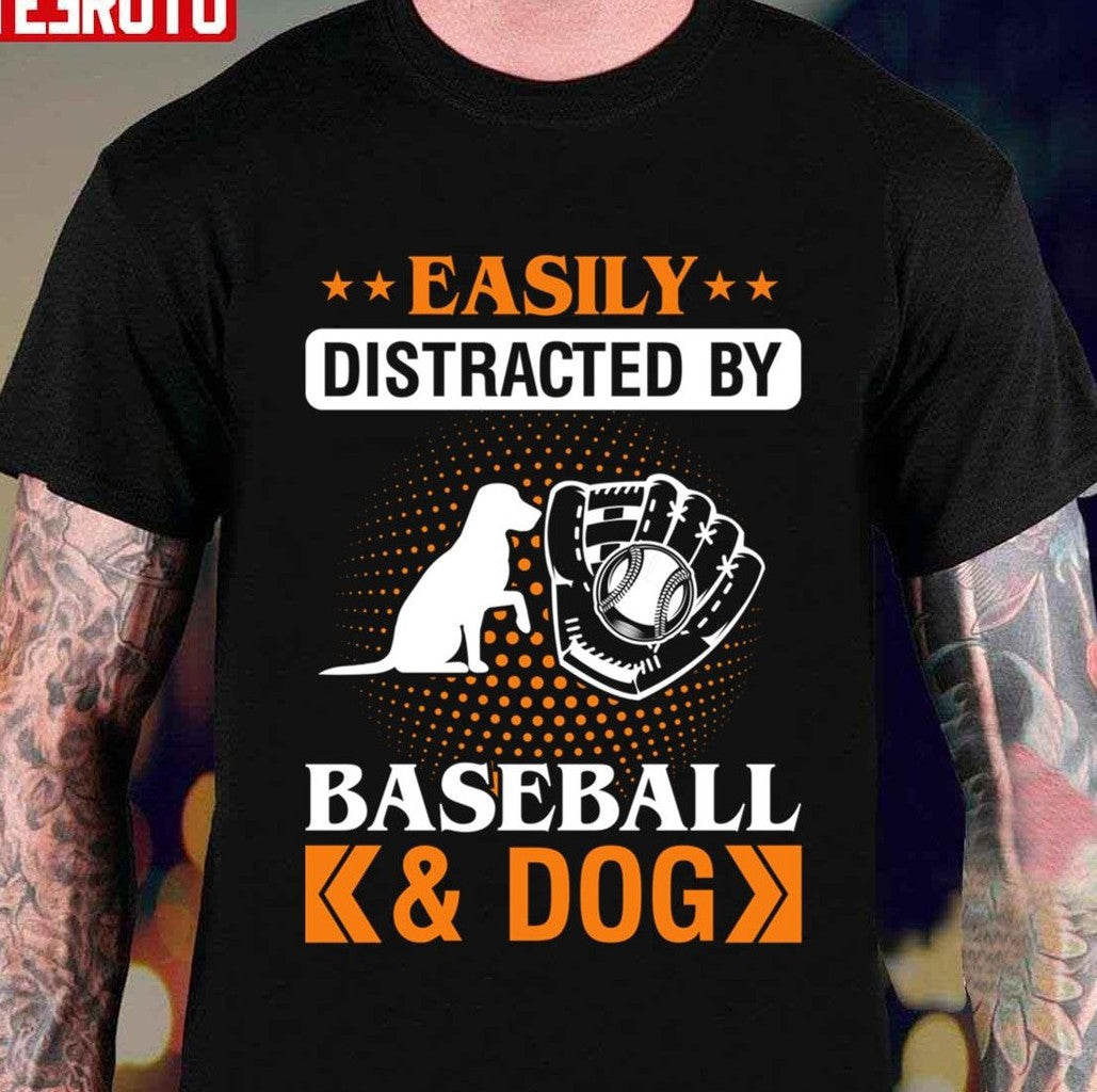 Baseball &amp; Dog Funny Gifts For Baseball And Dog Lovers Unisex T-Shirt