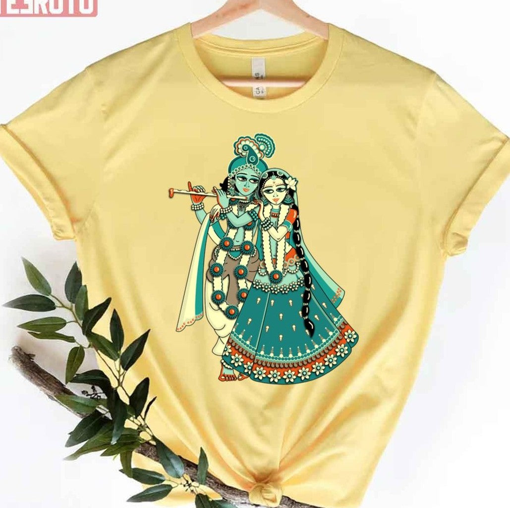Radha Krishna Grey Unisex T-Shirt