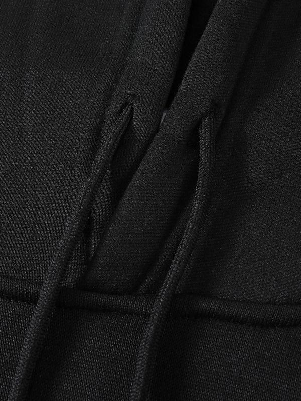 Unisex Men's Letter Print Long Sleeve Hoodie, Essentials Graphic Sweatshirt, Drawstring Pocket Menswear Top for Spring & Fall Daily UseÂ 
