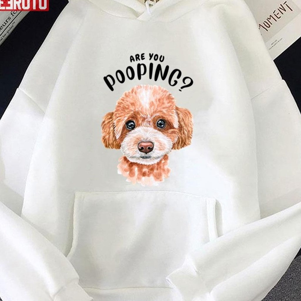 Poodle Are You Pooping Bathroom Poodle Art Poodle Watercolor Unisex T-shirt