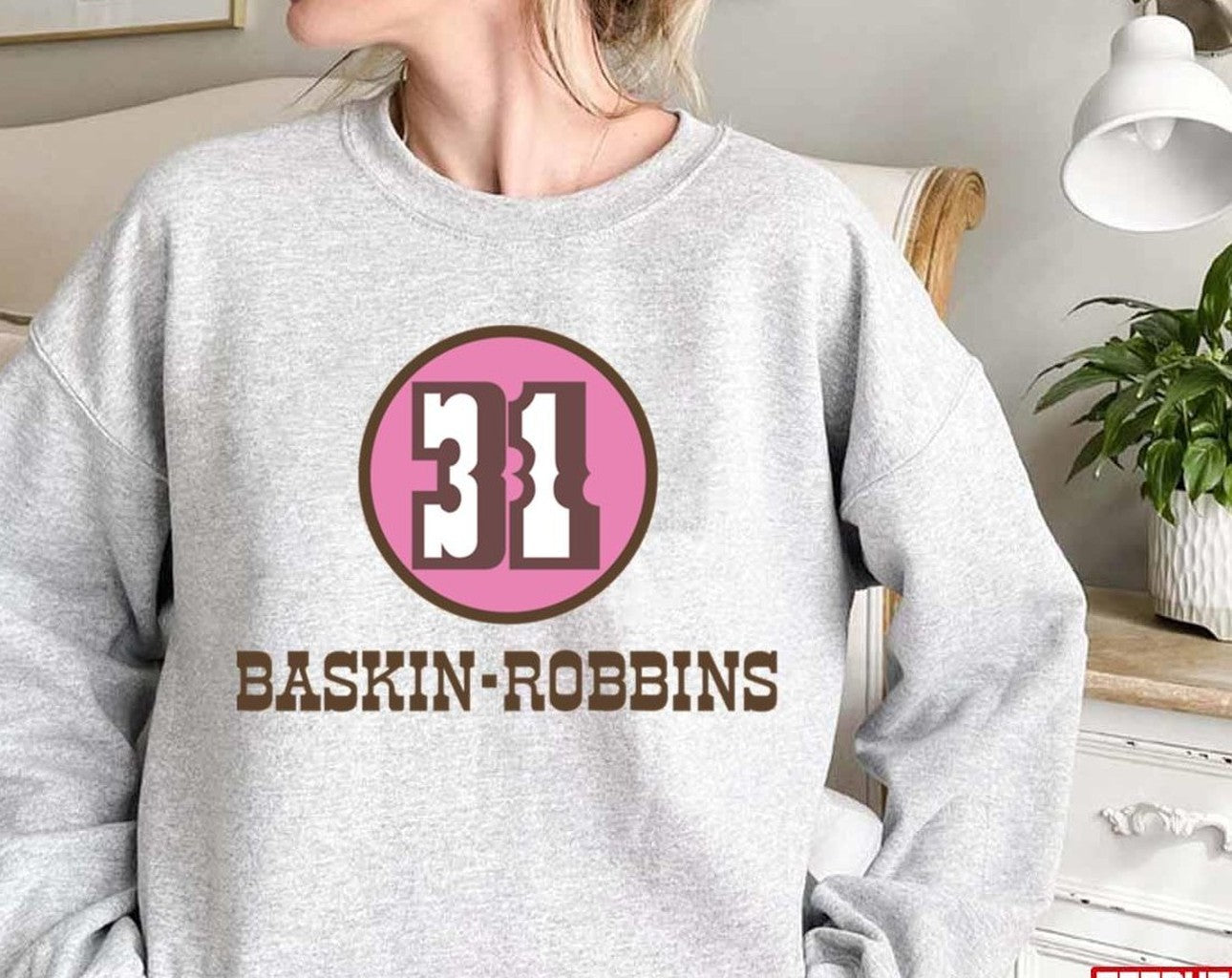 60s 70s Vintage Defunct Baskin Robbins Ice Cream Logo Unisex Sweatshirt