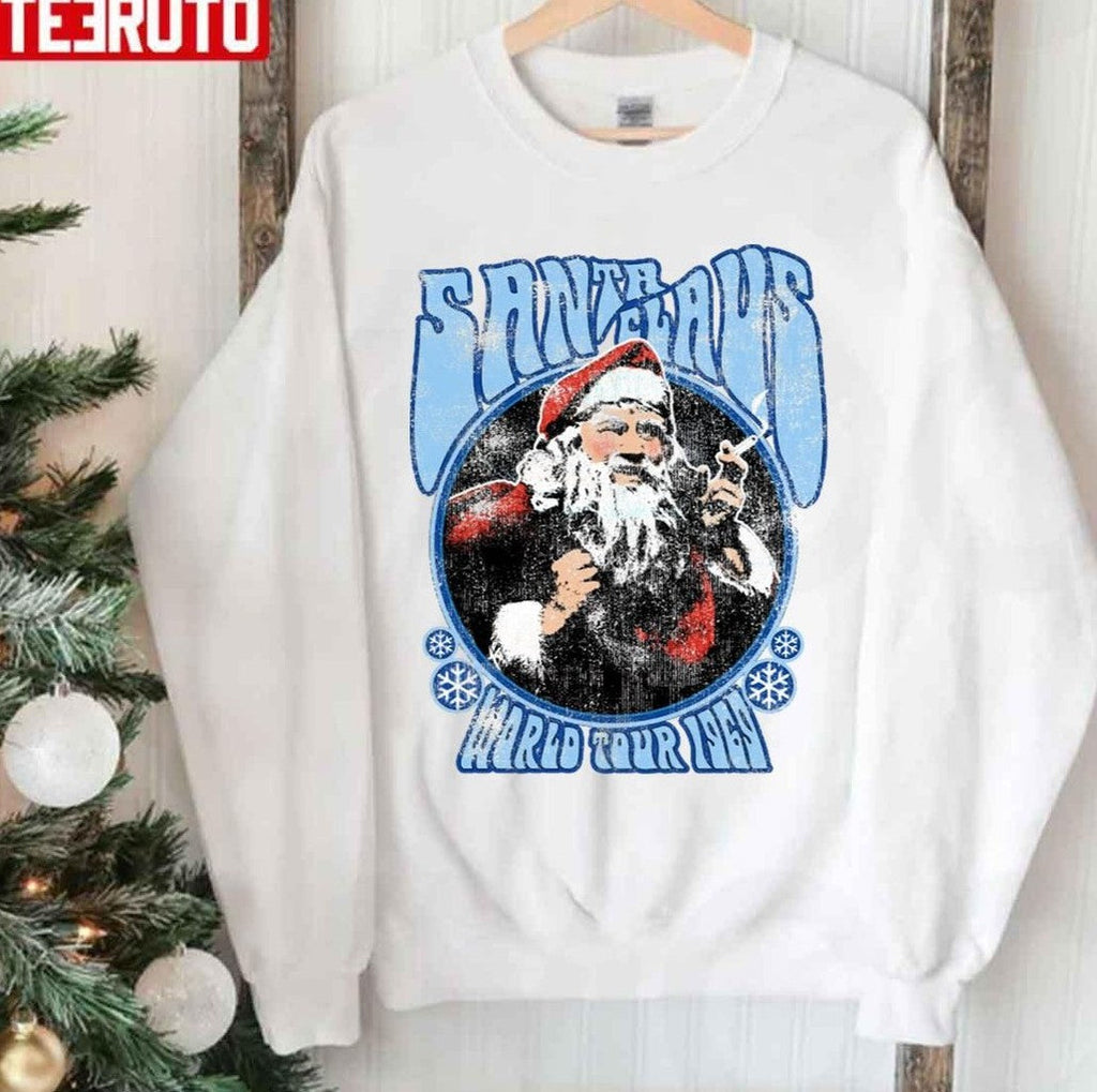Smoking Santa Claus World Tour 1969 Vintage Woodstock Christmas Concert Unisex Sweatshirt