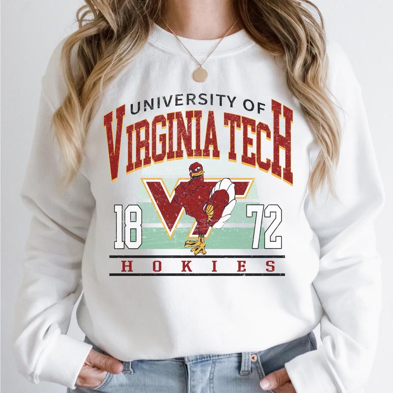 Virginia Tech Hokies Vintage College NCAA Sweatshirt, Vintage Football Sweatshirt NCAA, Classic Sport Sweatshirt, Gifts For Football Fan Sport