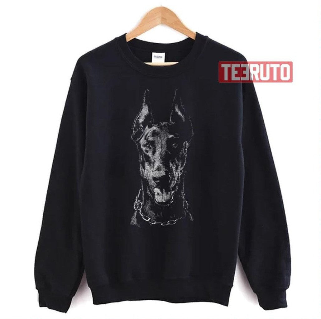 Black And White Doberman Unisex T-Shirt