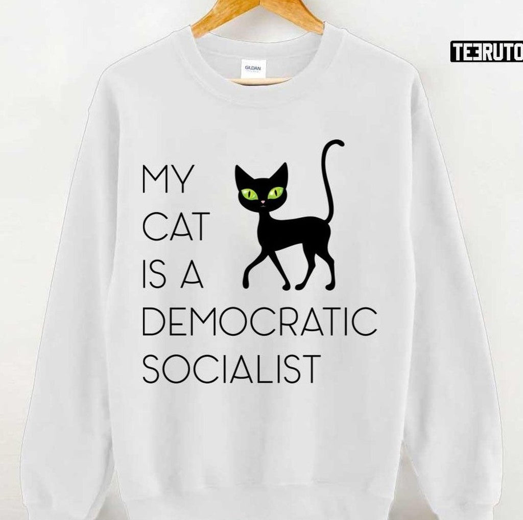 Black Cat My Cat Is A Democratic Socialist Unisex T-shirt