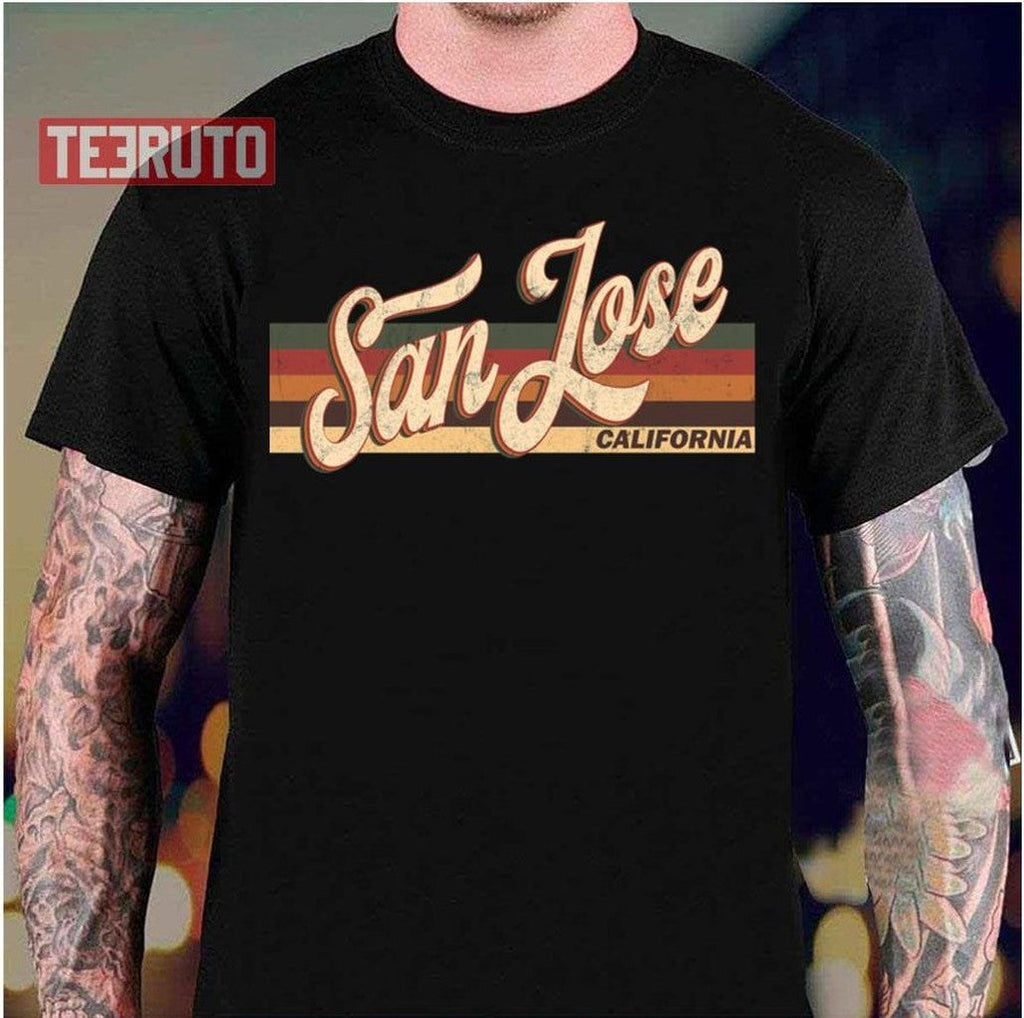 San Jose California State Retro Vintage 70s 80s Distressed Unisex T-Shirt
