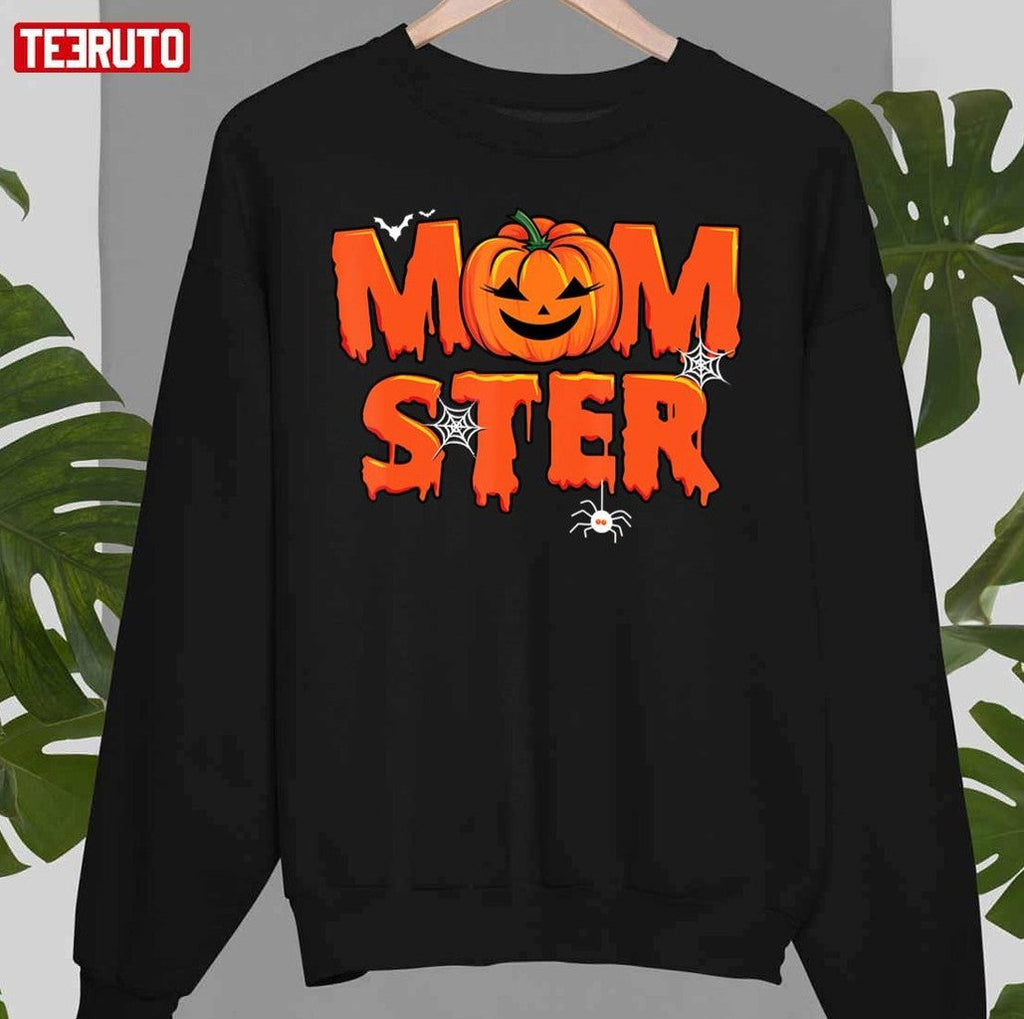Momster Halloween Mom Pumpkin Costume Family Matching Unisex Sweatshirt