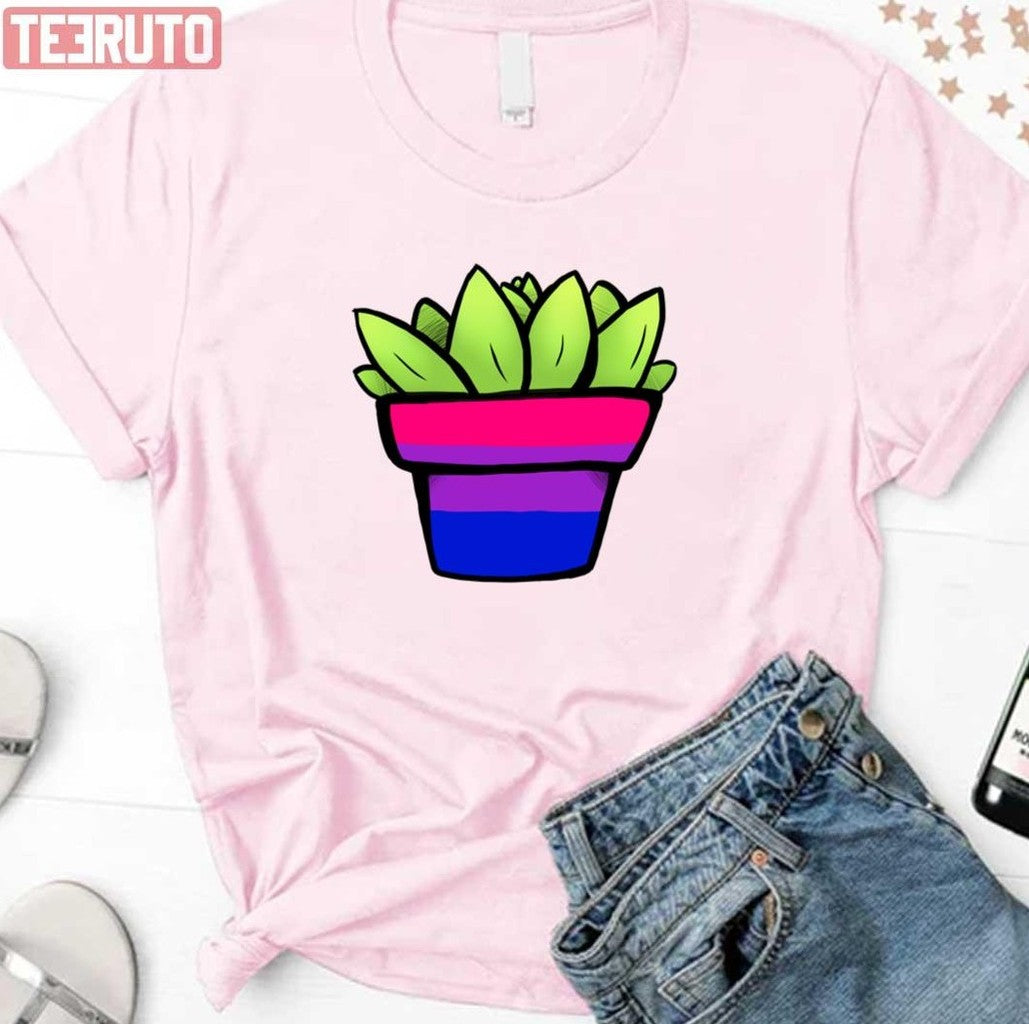 Plant Art Bisexual Pride Succulent Unisex Sweatshirt