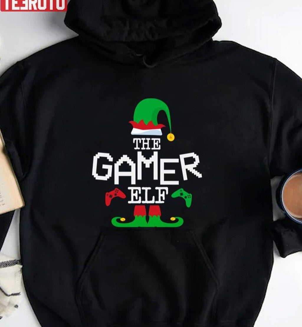 The Gamer Elf Family Matching Christmas Group Funny Gift Pajama Unisex Sweatshirt