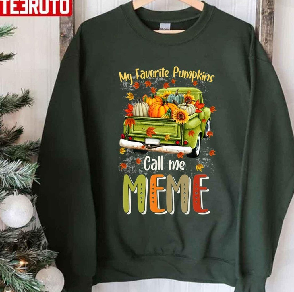 Autumn Halloween Thanksgiving Fall My Favorite Pumpkin Call Me Meme Unisex T-shirt