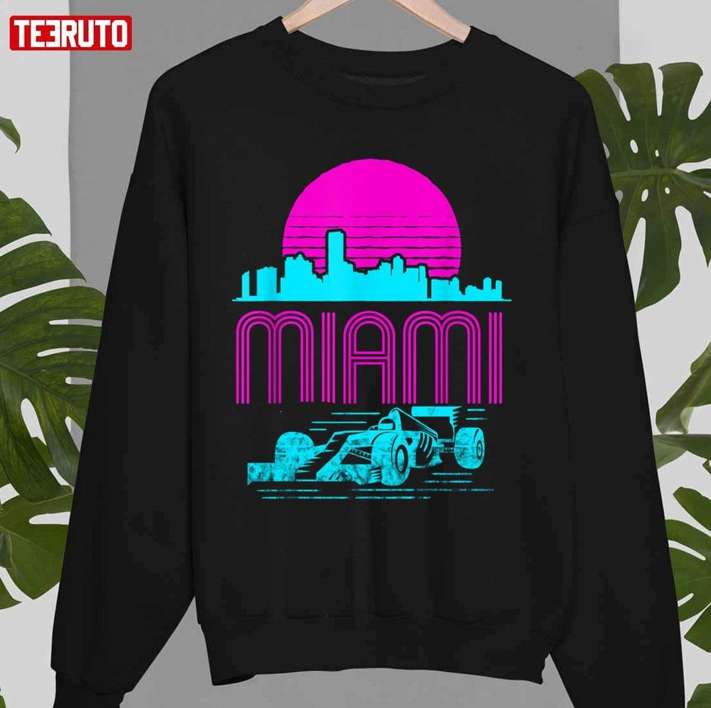 Racing Car Formula One Miami Grand Prix F1 Vintage Art Unisex T-Shirt