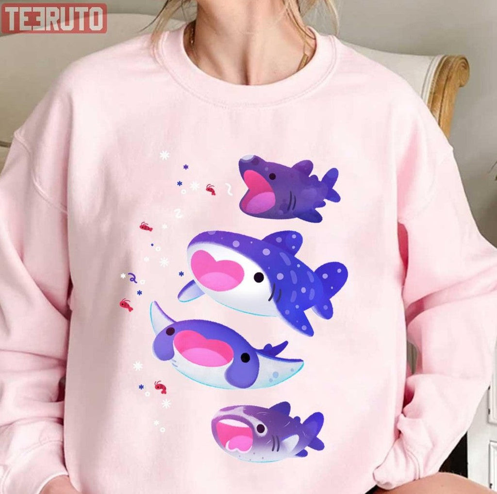 Planktivore Cute Digital Design Sharks Unisex Sweatshirt