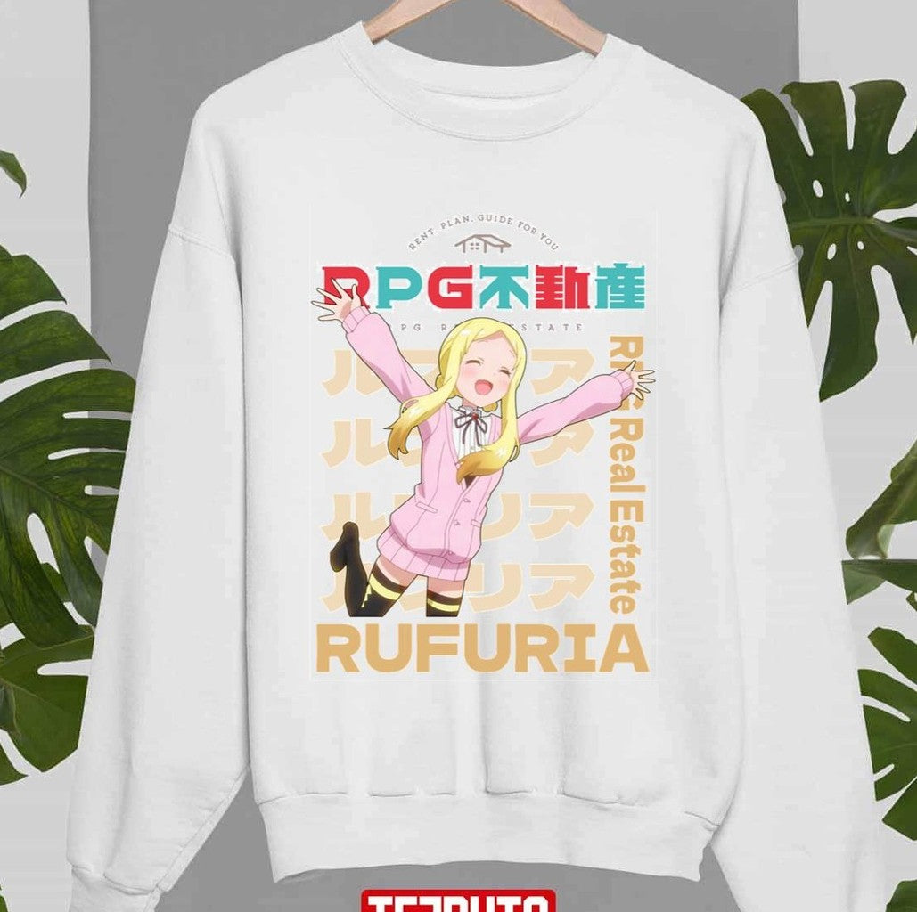 Rufuria Japanese Anime Rpg Real Estate Rpg Fudousan Unisex Sweatshirt