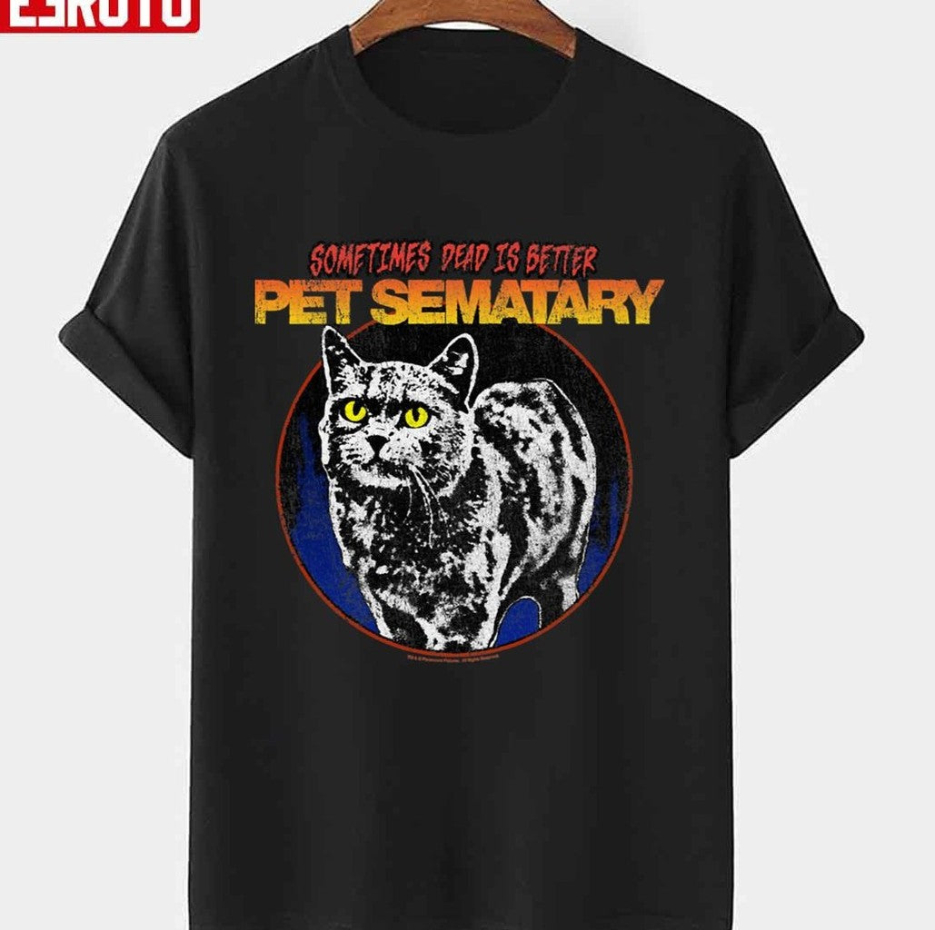 Sometimes Dead Is Better Pet Sematary Church The Cat Circle Vintage Retro Unisex T-shirt