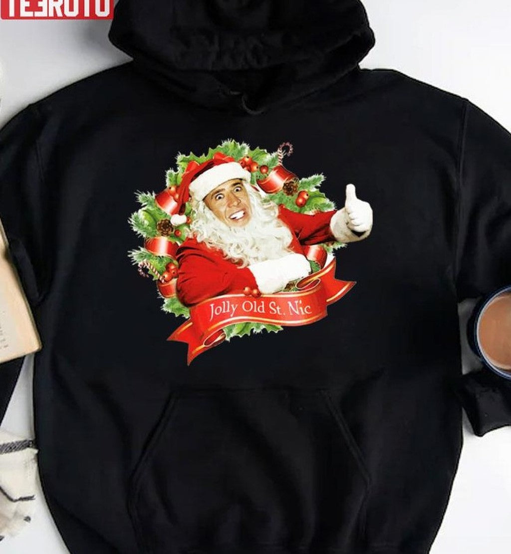 Nicolas Cage Christmas Jolly Old Saint Nic 2023 Sweatshirt