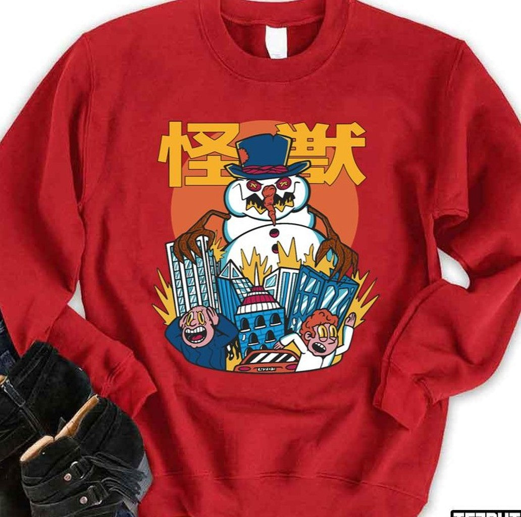 Monster Snowman Sunset Japanese Sweatshirt