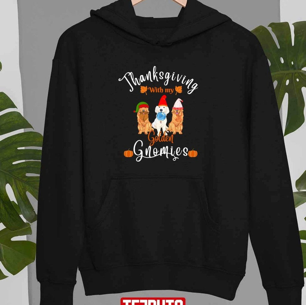 Thanksgiving With My Golden Dog Gnomies Unisex Sweatshirt