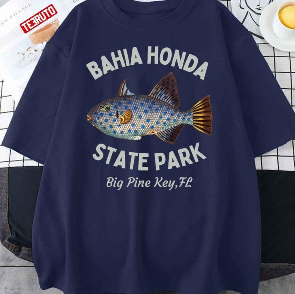 Bahia Honda State Park Big Pine Key Florida Gray Text Vacation Beach Unisex T-Shirt