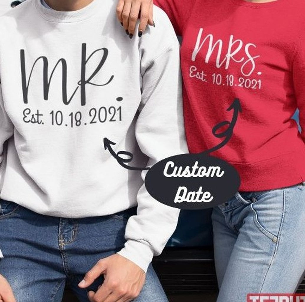 Bachelor Mr And Mrs Customize Days Matching Couple Valentine Sweatshirt