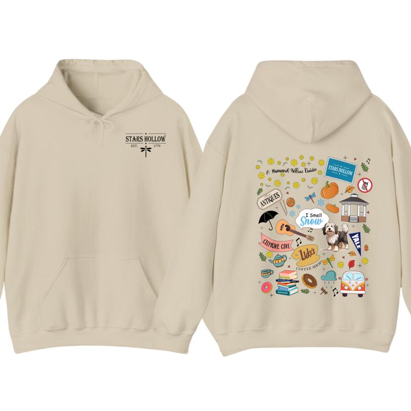 Stars Hollow Hoodie, Lukes Diner, Gilmore Girl tshirt Eras, Fall Comfort Womenswear