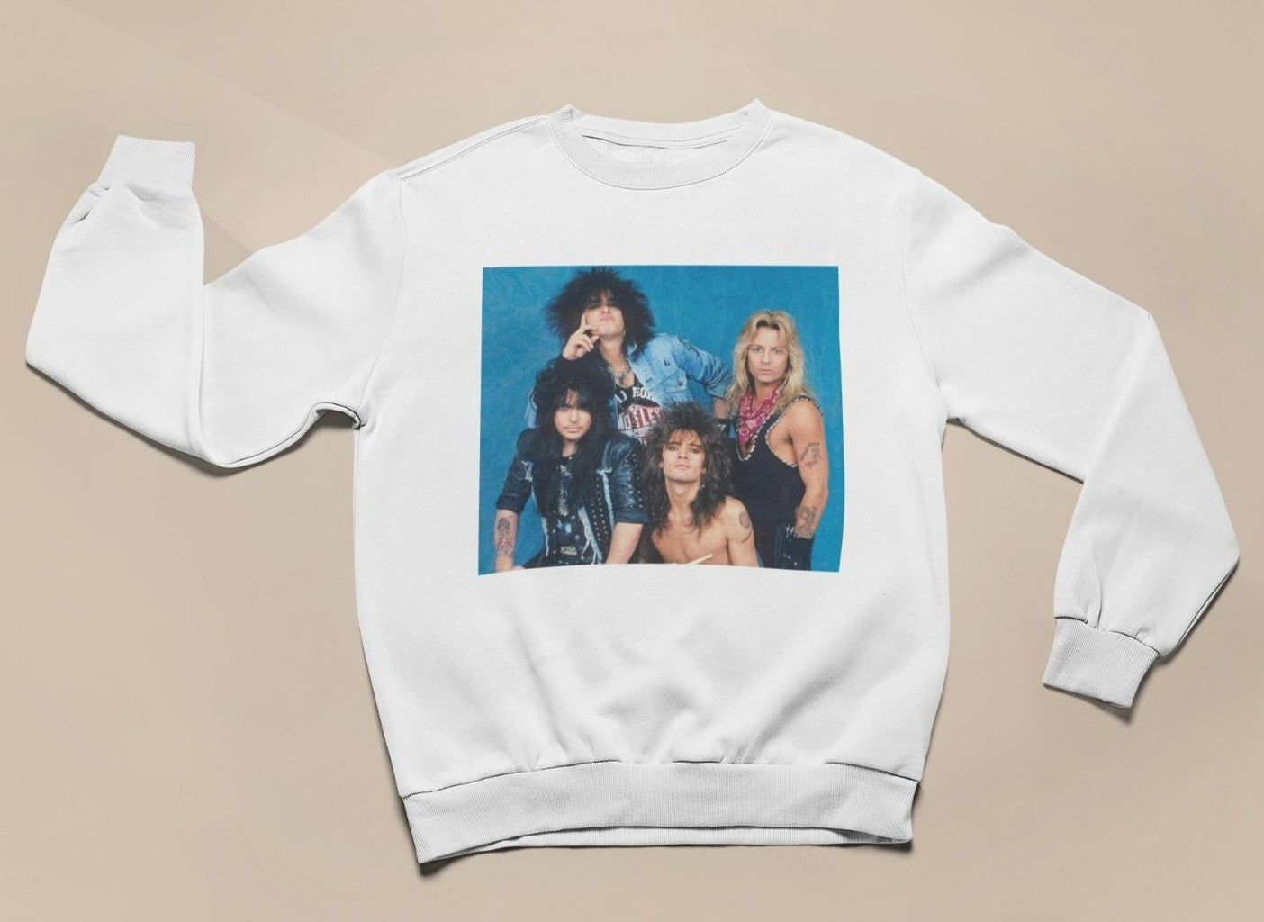 Motley Crue 80s Metal Band Vintage Design Crewneck Sweatshirt