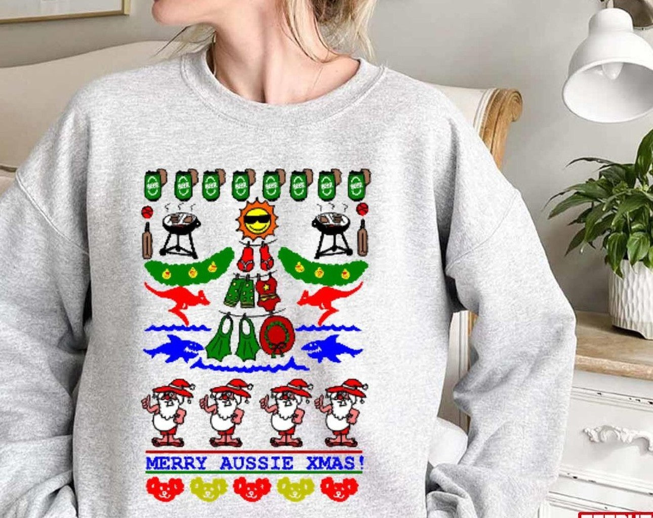 Aussie Xmas Ugly Christmas Unisex Sweatshirt