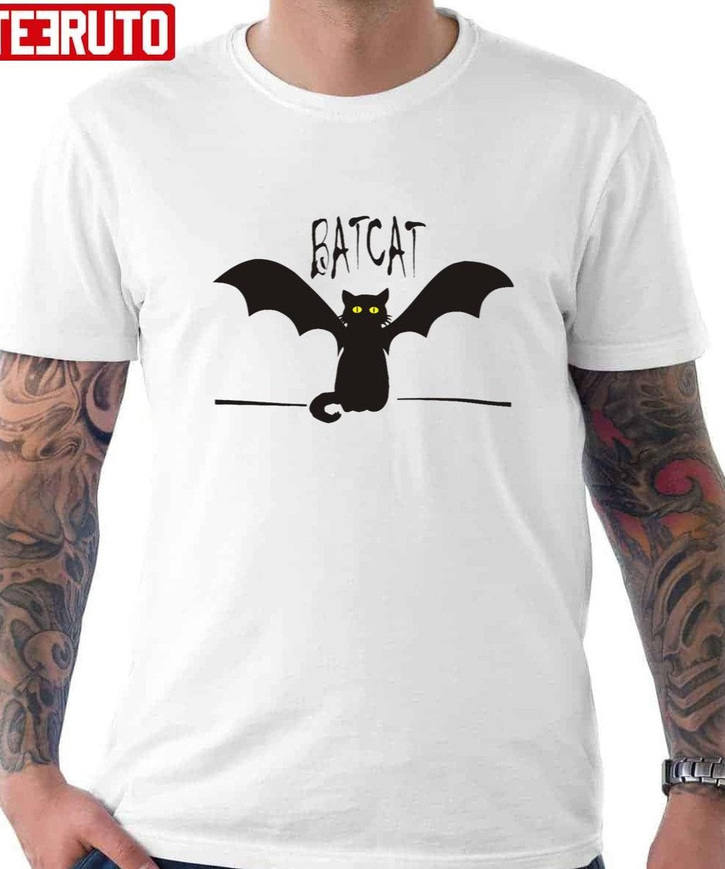 Batcat Halloween Cat And Bat Unisex T-Shirt