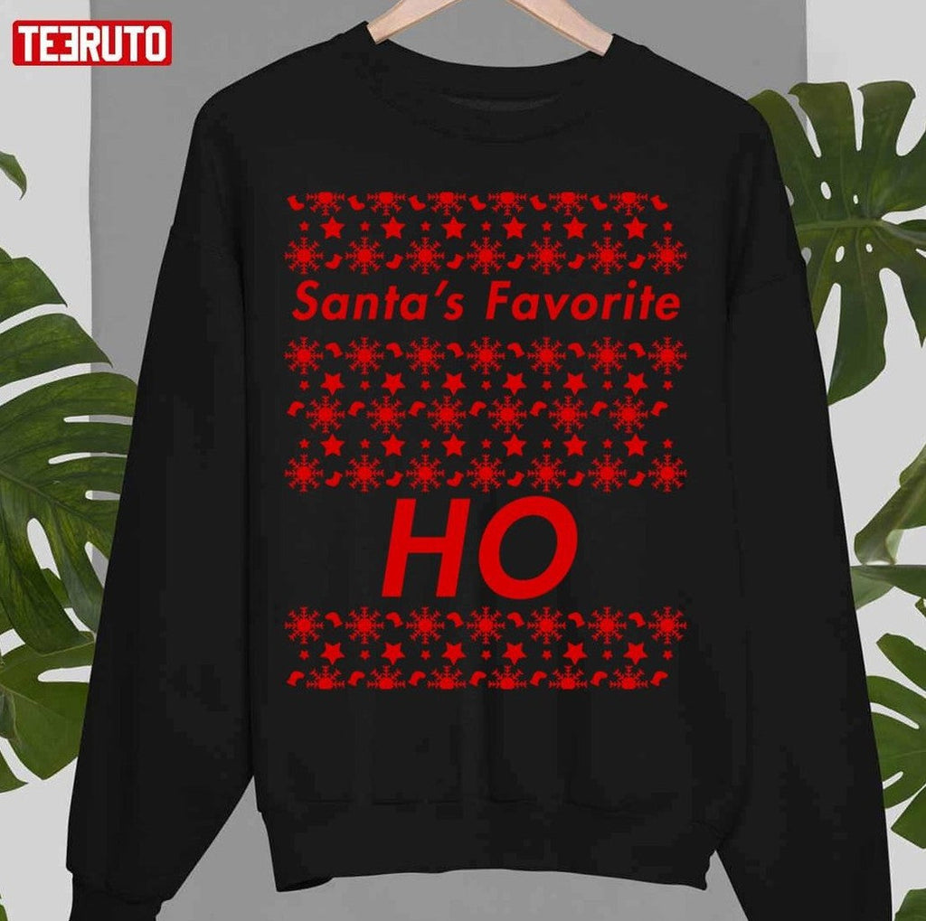 Santa's Favorite Ho Christmas Meme Funny Unisex Sweatshirt
