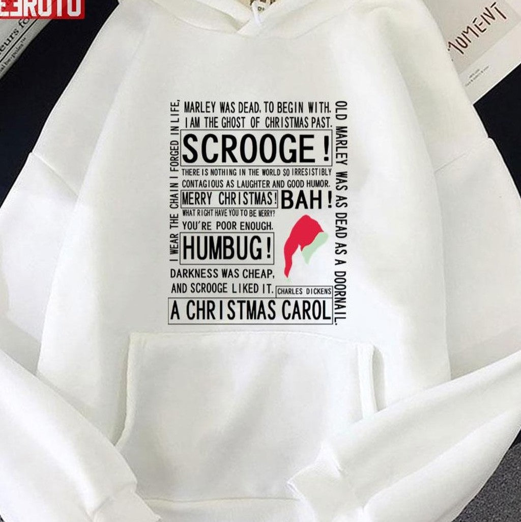 Scrooge A Christmas Carol Typographic Unisex Sweatshirt