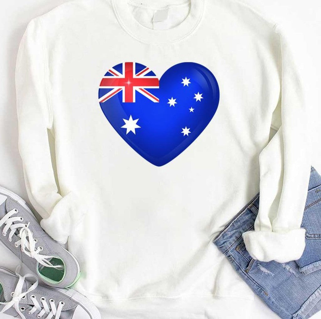 Australian Flag Heart I Love Australia Unisex T-Shirt