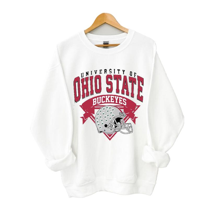 Vintage Football NCAA Sweatshirt - Classic Sport Sweatshirt for Football Fans - All Teams NCAA - Cotton, College Sweatshirt Jersey Knit