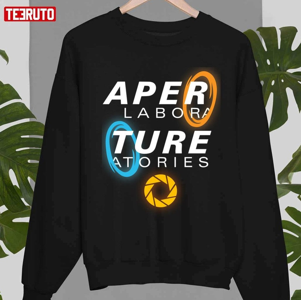 Portal Aperture Laboratories Science Logo With Portals Unisex T-shirt