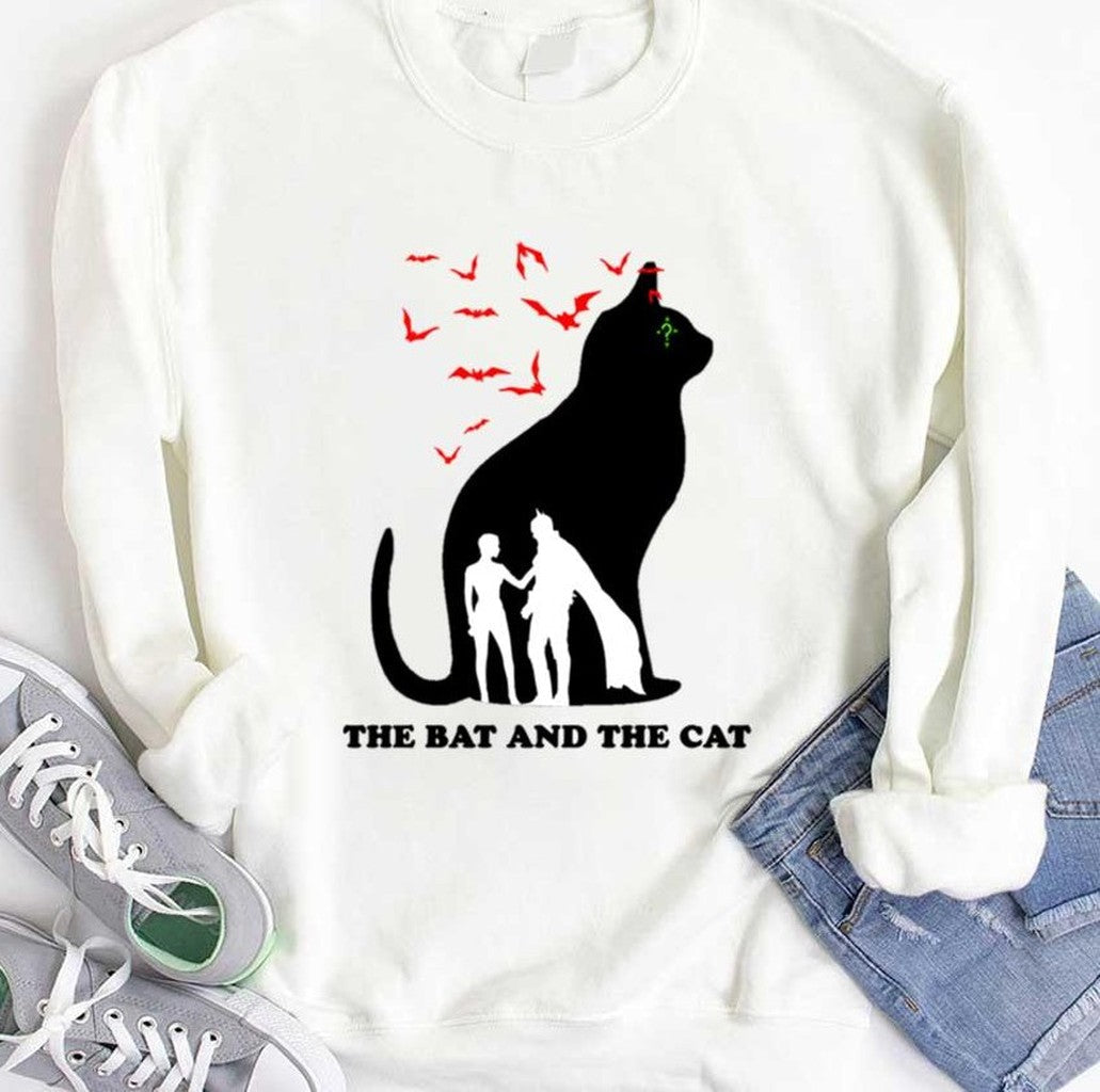The Bat And The Cat Silhouette Cat-Bat Unisex Sweatshirt