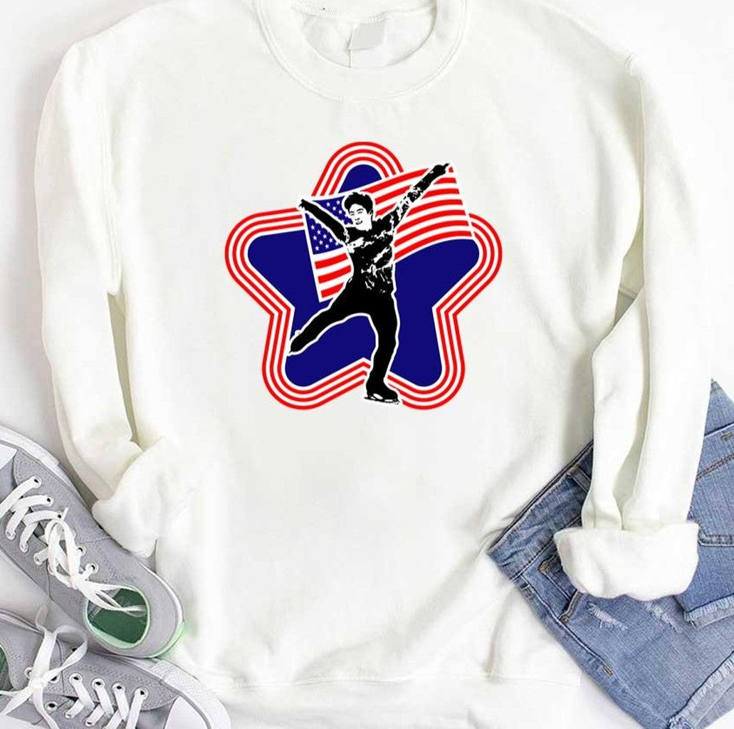 Nathan Chen Holding American Flag Unisex T-Shirt