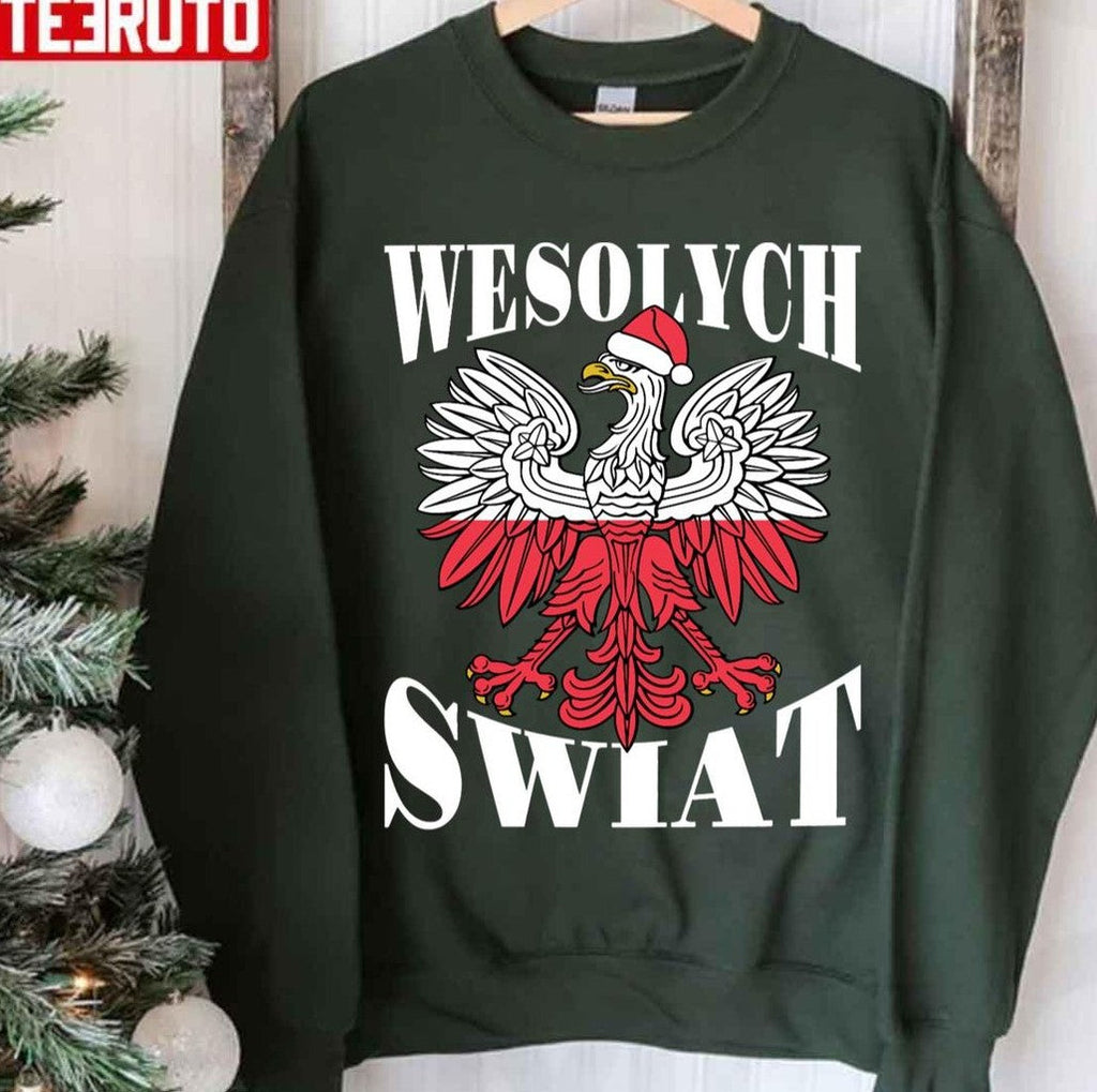 Polish Christmas Wesolych Swiat Vintage Unisex Sweatshirt