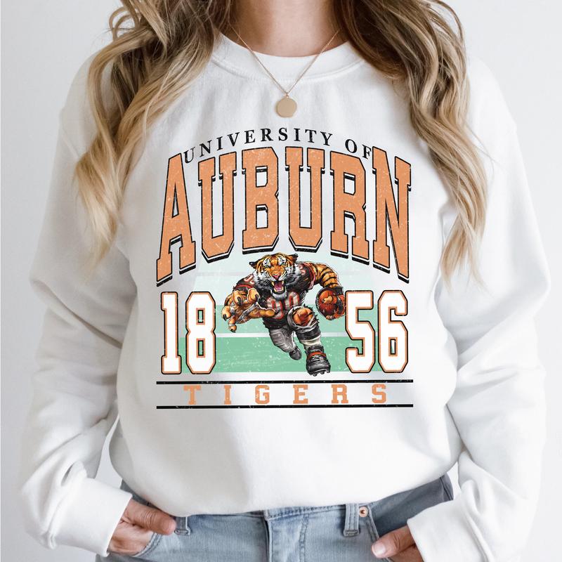 Auburn Tigers Vintage College NCAA Sweatshirt, Vintage Football Sweatshirt NCAA, Classic Sport Sweatshirt, Gifts For Football Fan Sport