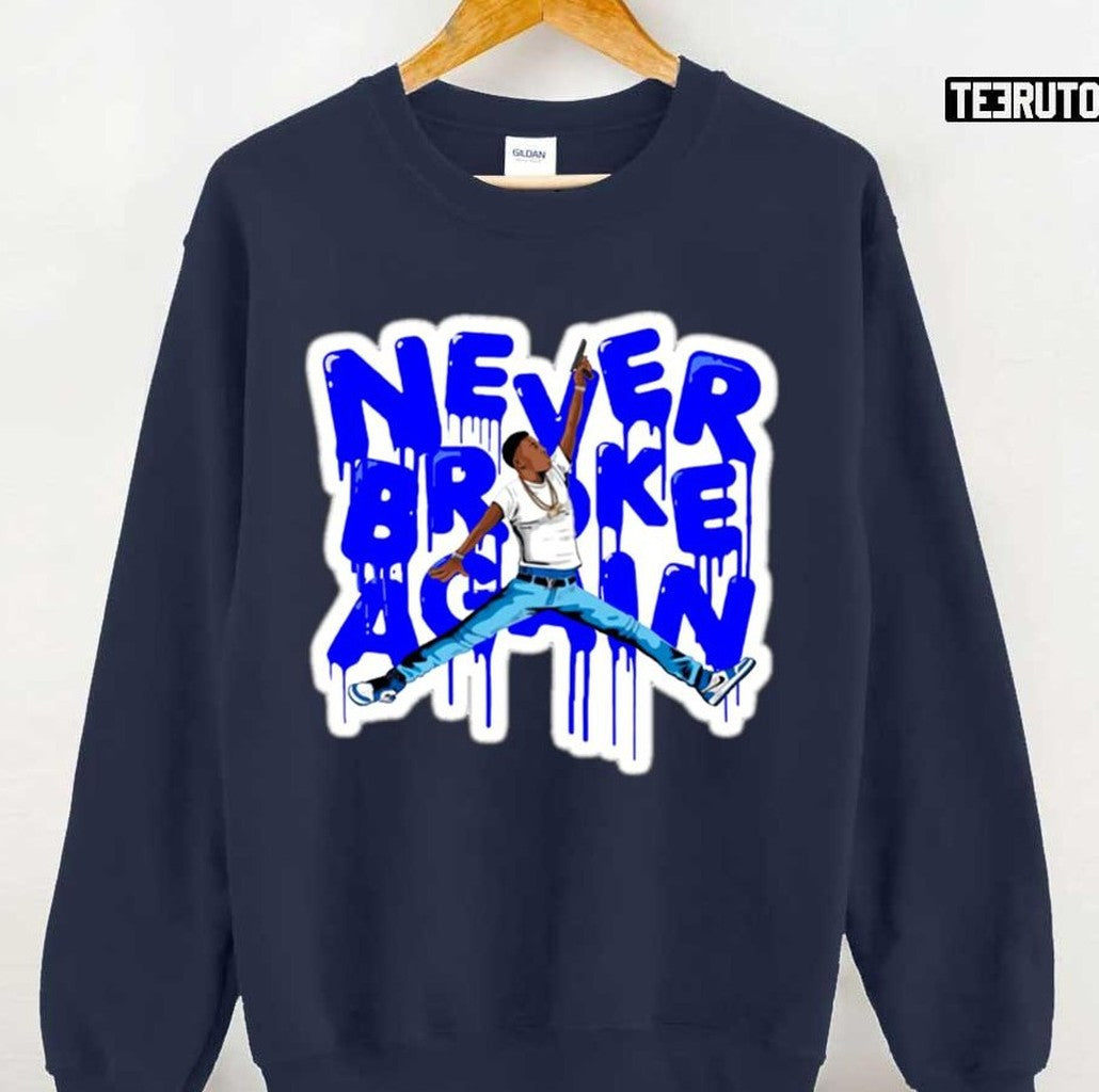 Never Broke Again Nba Youngboy American Rapper Painting Typo Unisex Sweatshirt