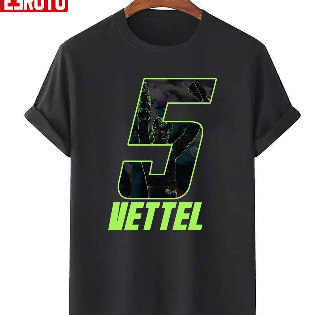 Number 5 Neon Design Sebastian Vettel 2022 Unisex T-Shirt
