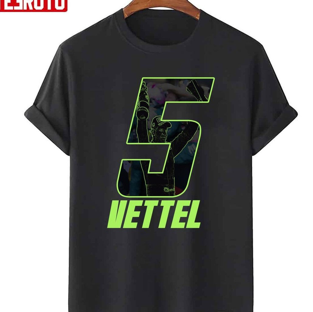 Number 5 Neon Design Sebastian Vettel 2022 Unisex T-Shirt