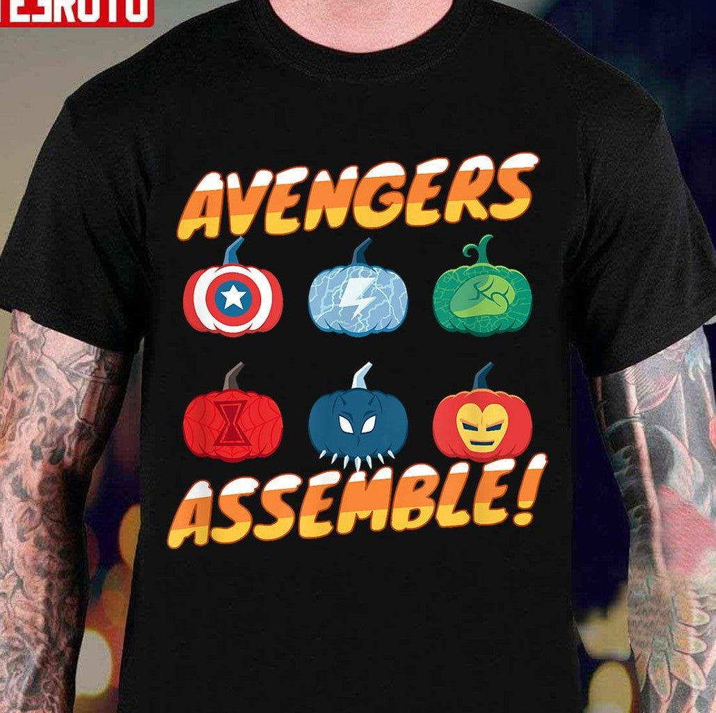 Assemble Pumpkin Heroes Halloween Unisex T-Shirt
