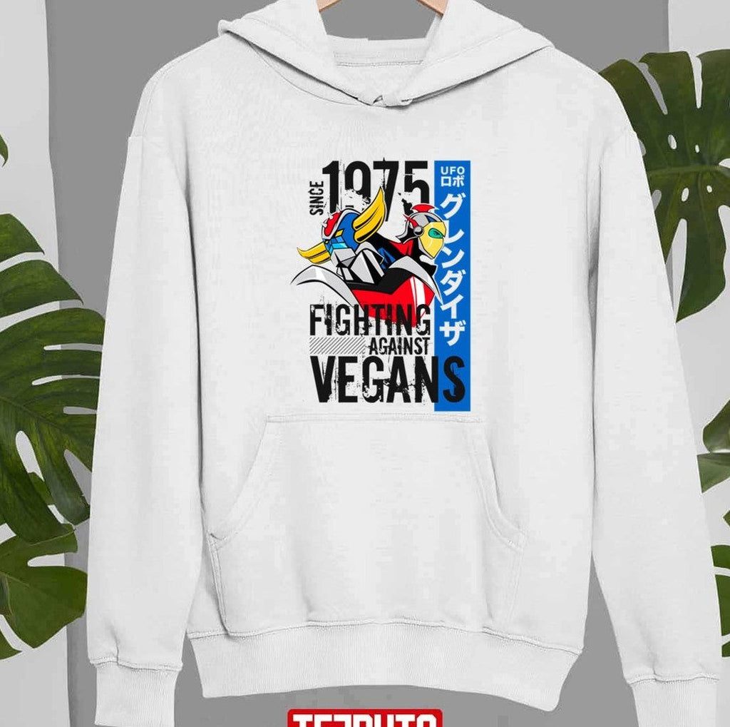 Since 1975 Fighting Against Vegans Color Grendizer Vegan Ufo Robo Grendizer Unisex Sweatshirt