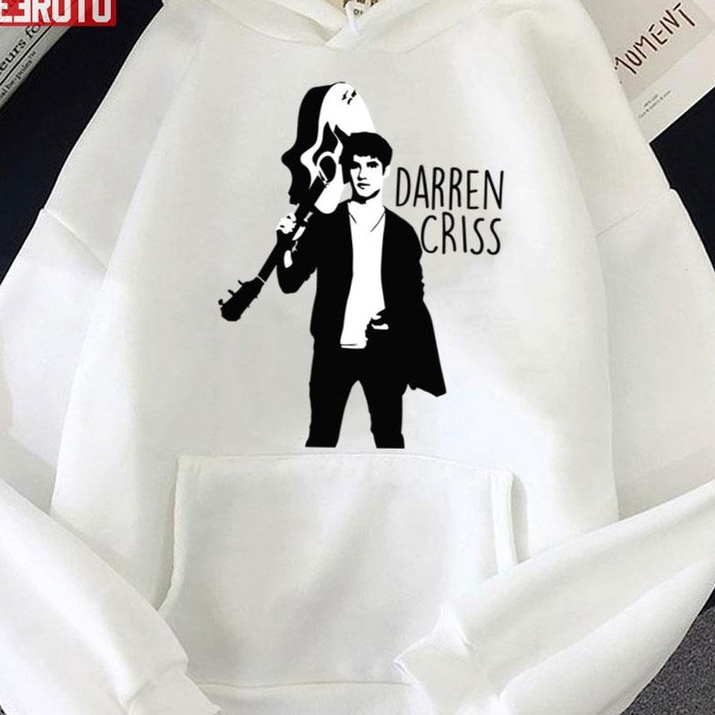 Black And White Design Darren Criss With Guitar Unisex Sweatshirt